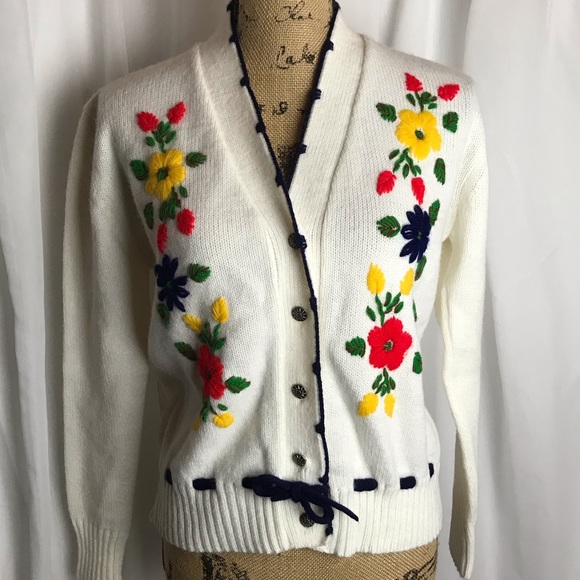 women's embroidered cardigan sweater